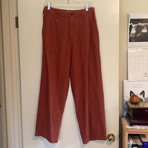 Outerknown Terra Cotta Brown Corduroy Pants, Women's Size 27 - Picture 4 of 11